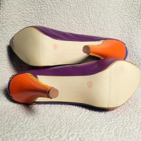 Chinese Laundry Mardi Gras Patchwork Leather High Heel Pumps - Size 6.5 - Picture 9 of 9